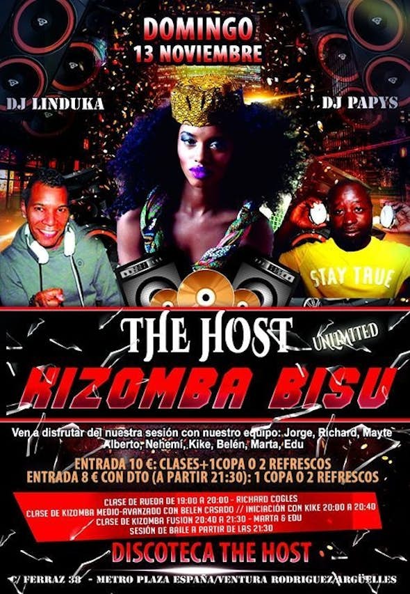 The Host Kizomba Bisú - Sunday 13th of November