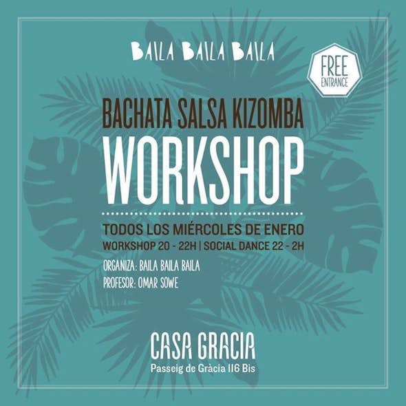 Workshop Bachata, Kizomba & Salsa (Free Entrance)