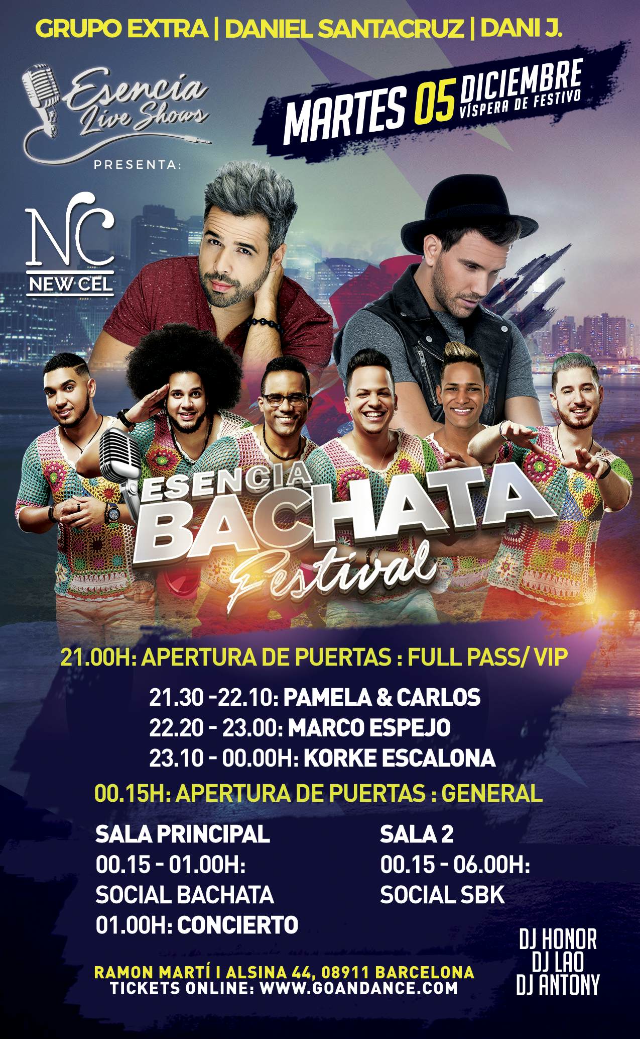 Problema laberinto Cardenal Daniel Santacruz, Dani J & Grupo Extra - Triple concierto en BCN - go&dance