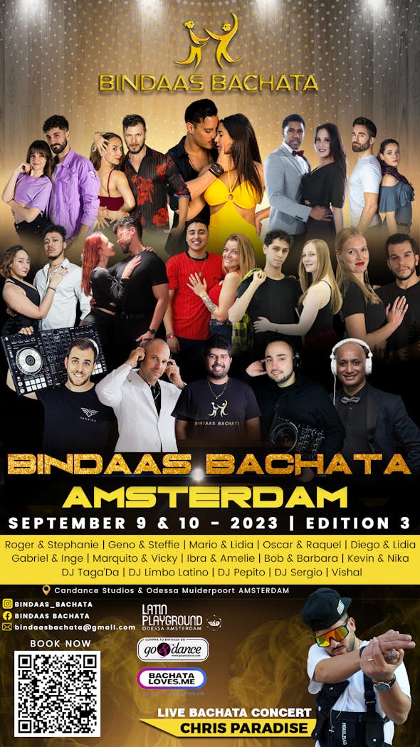 BINDAAS BACHATA AMSTERDAM SENSUAL & FUSION Event- Setiembre 2023 (3ª Edición)