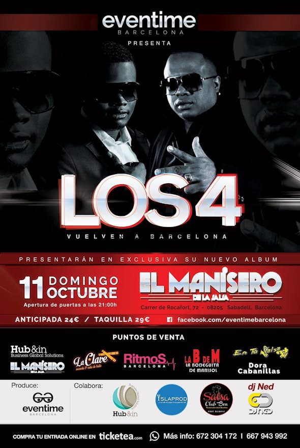 Concierto de LOS 4 en Barcelona - 11 de Octubre 2015