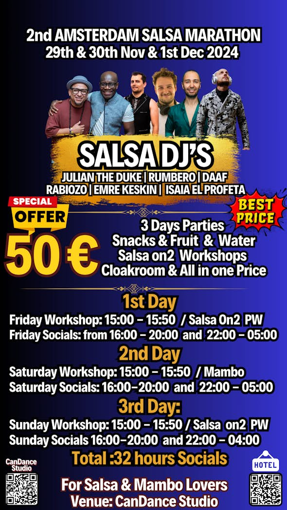 2nd Amsterdam Salsa Marathon 29-30 Nov. 1st Dec 2024