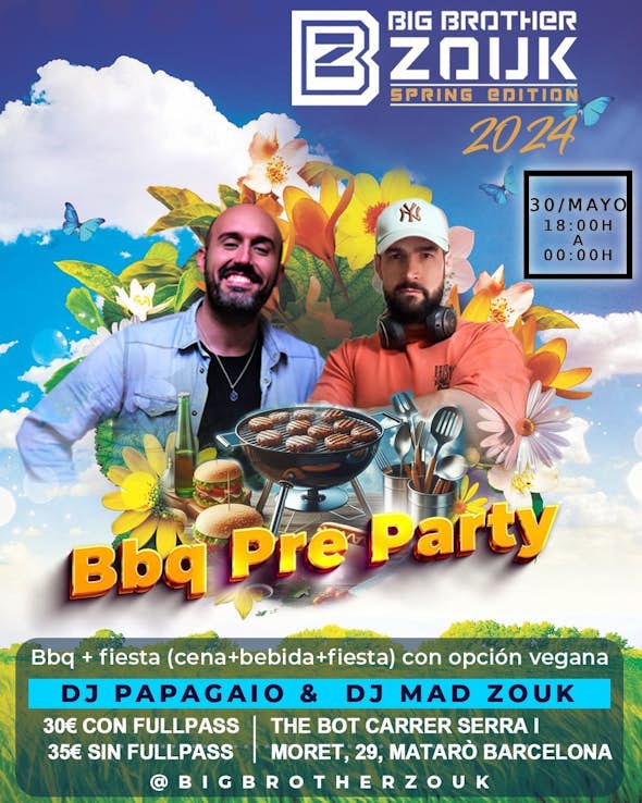 BBQ PRE PARTY JUEVES BIG BROTHER ZOUK 2024