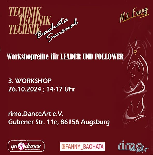 Essential techniques in Bachata Sensual for Leader and Follower - Oct. 26th (Workshop 3)