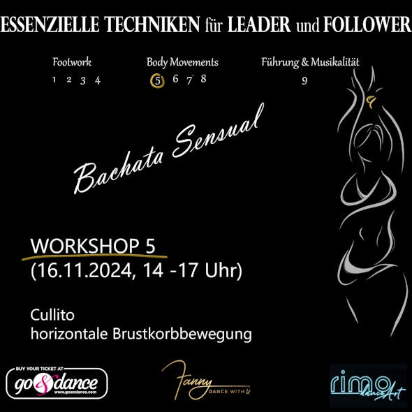 Essential techniques in Bachata Sensual for Leader and Follower - 16. November (Workshop 5)