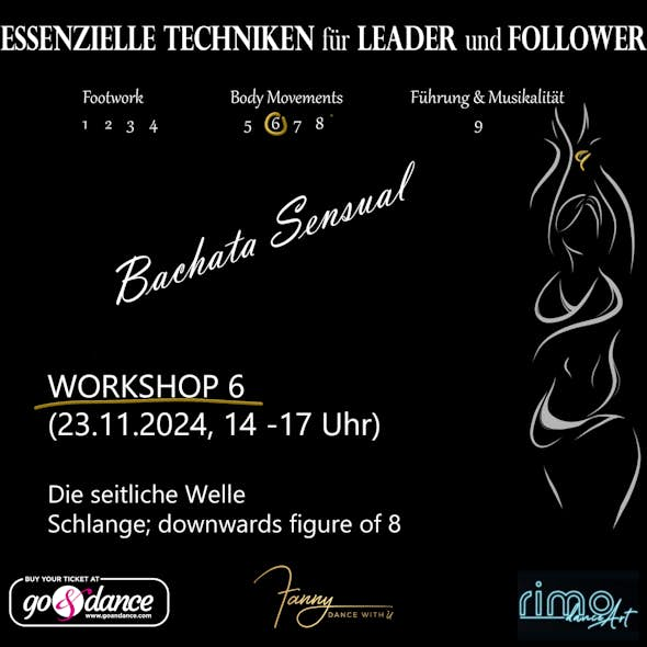 Essential techniques in Bachata Sensual for Leader and Follower - 23. November (Workshop 6)