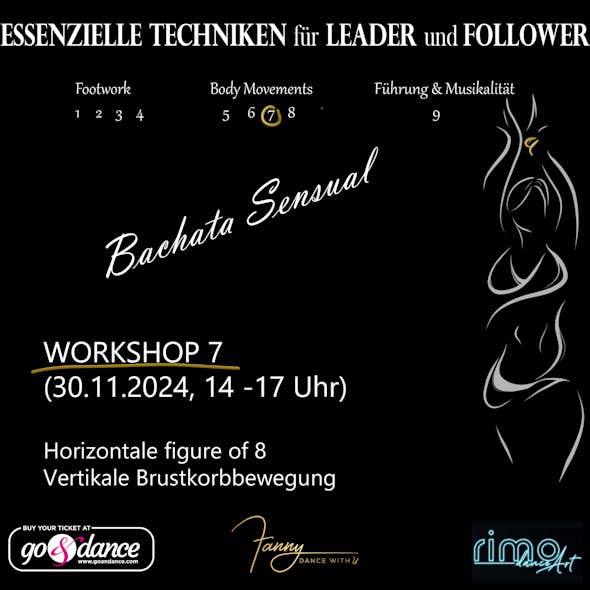 Essential techniques in Bachata Sensual for Leader and Follower - 30. November (Workshop 7)