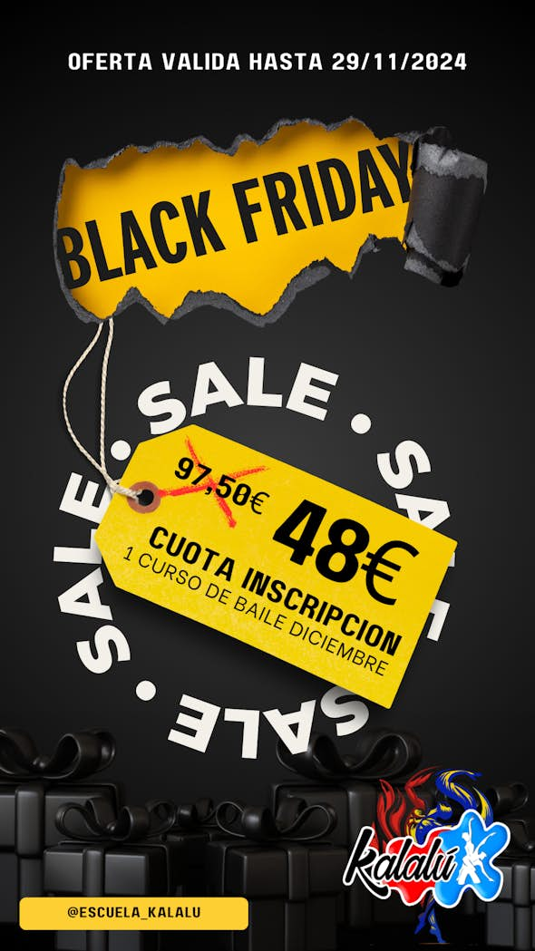 OFERTA BLACK FRIDAY INSCRIPCIÓN + 1 CURSO DE BAILE DICIEMBRE 