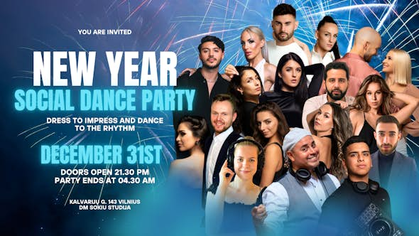 🎉 New Year’s Eve Social Dance Party in Vilnius 🎉