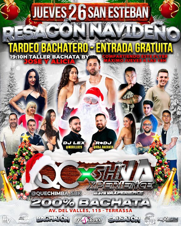 🎄🎄 JUEVES 26 TARDEO BACHATERO GRATIS* 🎄🎄 RESACÓN NAVIDEÑO QC x SHIVA 🎄🎄