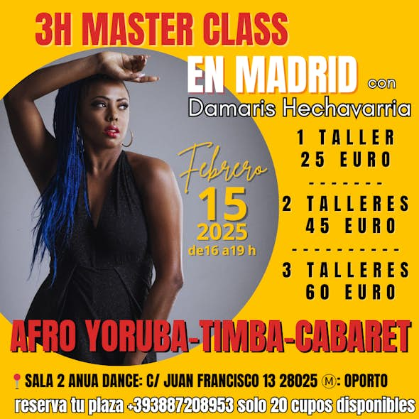 3h MASTERCLASS con Damaris Hechavarría e invitados