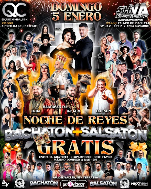 🐫👑 BACHATÓN ➕ SALSATÓN NOCHE DE REYES GRATIS* 🐫👑 DOMINGO 5 ENERO 2 SALAS QC x SHIVA 🐫👑