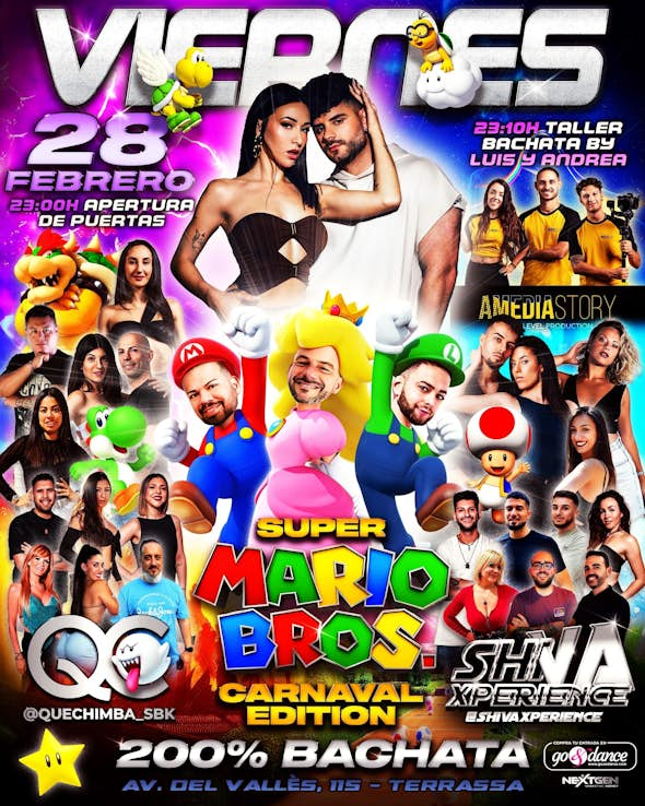 💣💣 LUÍS Y ANDREA EN QC x SHIVA 💣💣 VIERNES 28 DE FEBRERO 💣💣 MARIO BROS CARNAVAL EDITION 💣💣